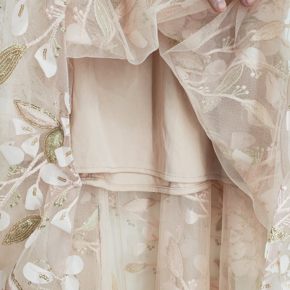 XSCAPE Embroidered Gown Formal Evening Dress Special Occasion Size 6 Blush Pink - Picture 14 of 15